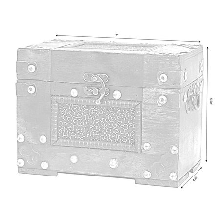 Vintiquewise Rustic Studded Index/Recipe Card Box with Antiqued Latch, 4 x 6 Cards QI003389.L